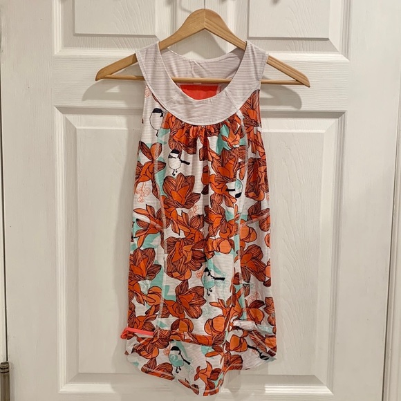 Lululemon Racerback Floral Coral Tank Top - Picture 3 of 14